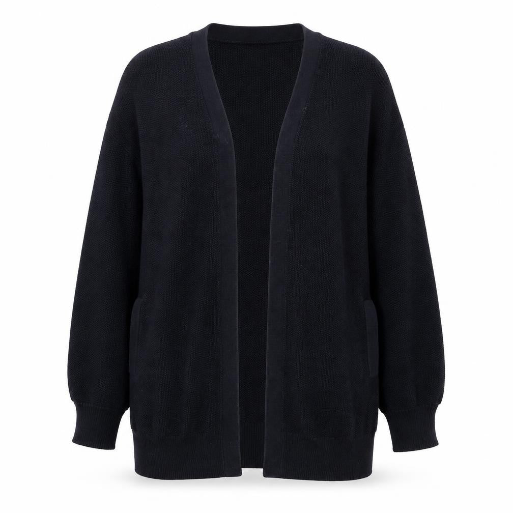 Mint Velvet Womens Black Cotton Long Sleeve Open Cardigan M