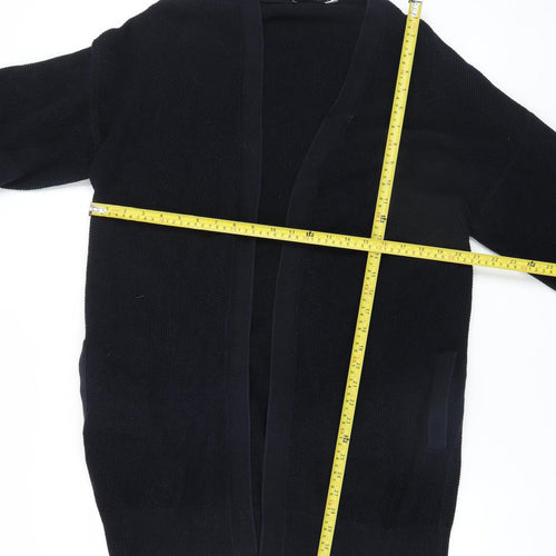 Mint Velvet Womens Black Cotton Long Sleeve Open Cardigan M