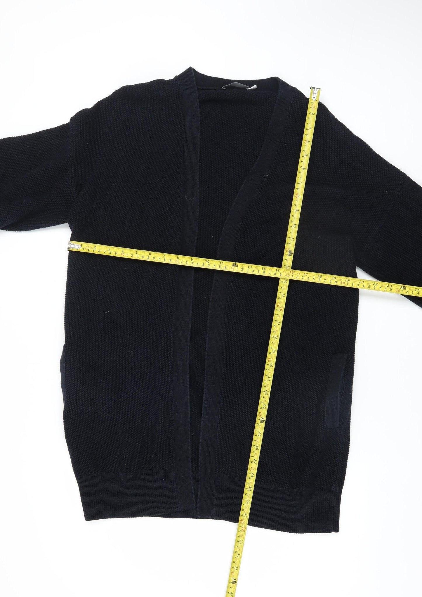 Mint Velvet Womens Black Cotton Long Sleeve Open Cardigan M
