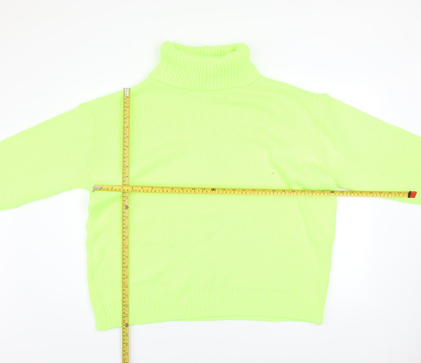 PrettyLittleThing Women's Green Roll Neck Chunky Knit Jumper Size M