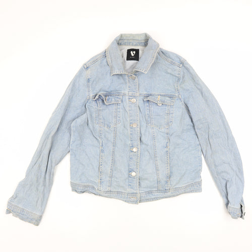 Very Womens Blue Denim Button-Up Casual Jacket Size 16