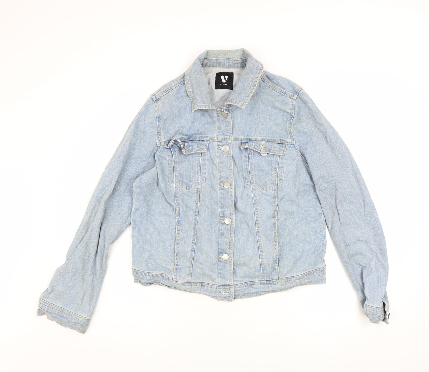 Very Womens Blue Denim Button-Up Casual Jacket Size 16