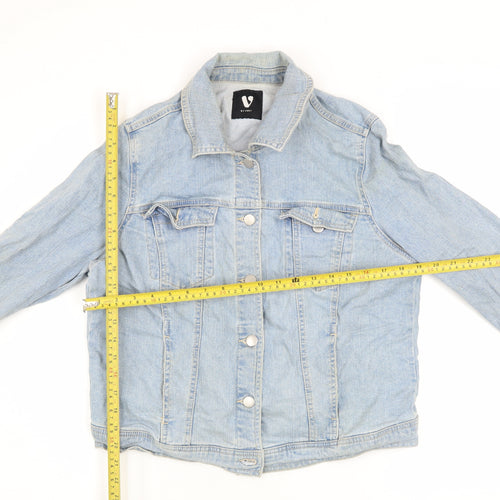 Very Womens Blue Denim Button-Up Casual Jacket Size 16