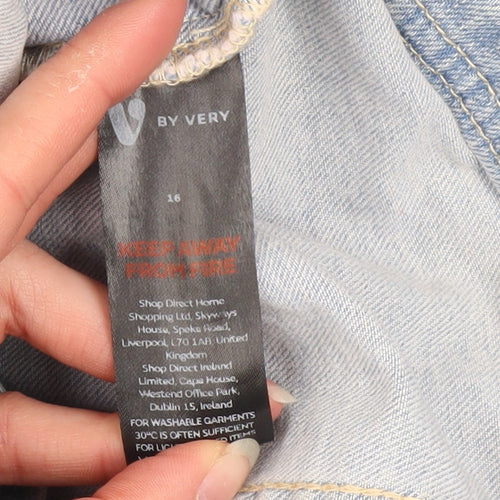 Very Womens Blue Denim Button-Up Casual Jacket Size 16
