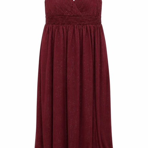 Ever Pretty Women's Red 2XL Long Glitter V-Neck Formal Dress