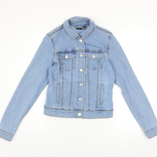 Vero Moda Women Blue Denim Jacket XS Casual Button Front