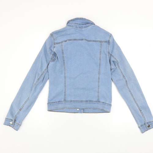 Vero Moda Women Blue Denim Jacket XS Casual Button Front