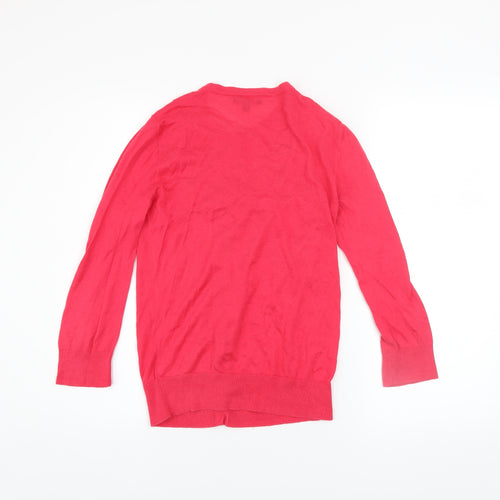 Gap Women's Pink Cotton Ruffle Trim Long Sleeve Cardigan S