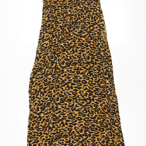 Beachlunchlounge Women's Brown Leopard Print Sleeveless Midi Dress Size M