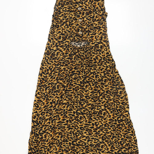Beachlunchlounge Women's Brown Leopard Print Sleeveless Midi Dress Size M
