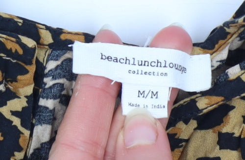 Beachlunchlounge Women's Brown Leopard Print Sleeveless Midi Dress Size M