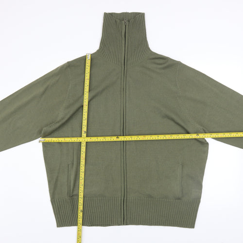 Rogers+Rogers Mens Green 3XL Full Zip High Neck Jumper
