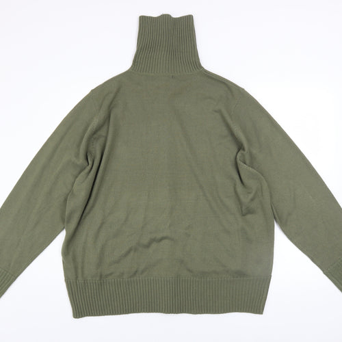 Rogers+Rogers Mens Green 3XL Full Zip High Neck Jumper