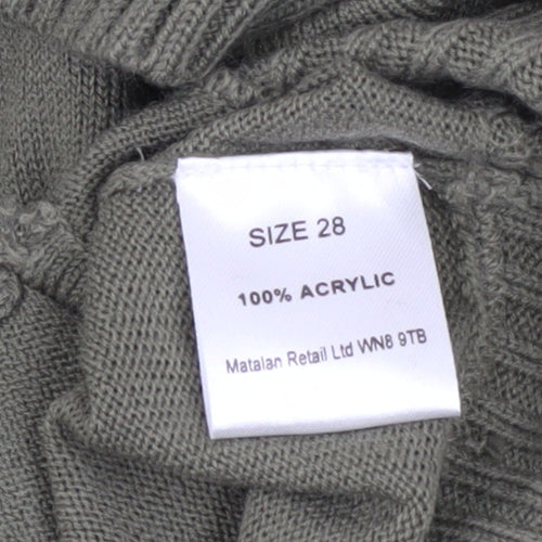 Rogers+Rogers Mens Green 3XL Full Zip High Neck Jumper