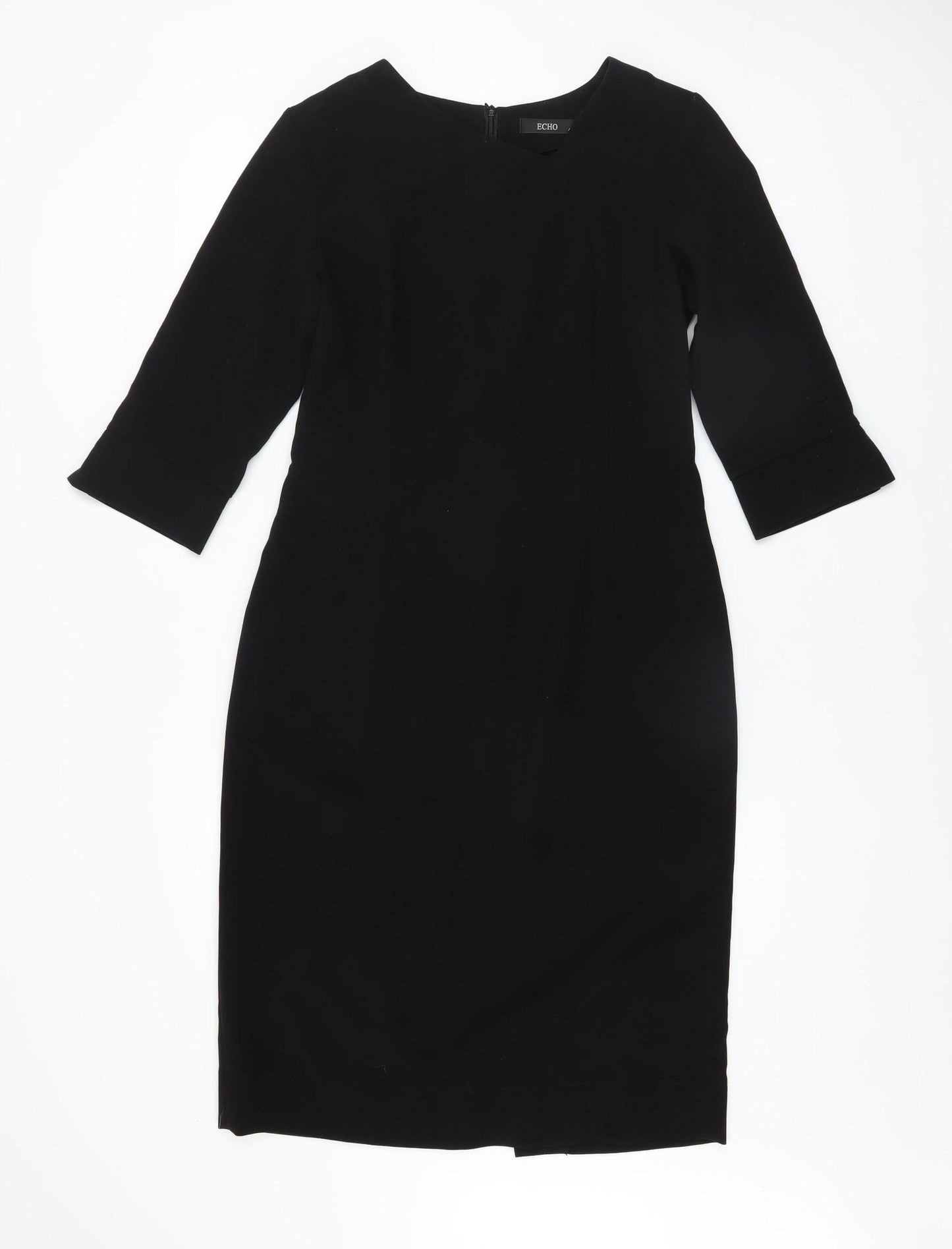 ECHO Women's Black Knee Length Sheath Dress Size 12