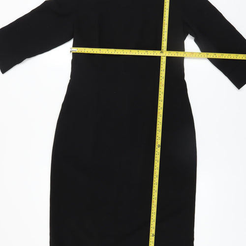 ECHO Women's Black Knee Length Sheath Dress Size 12