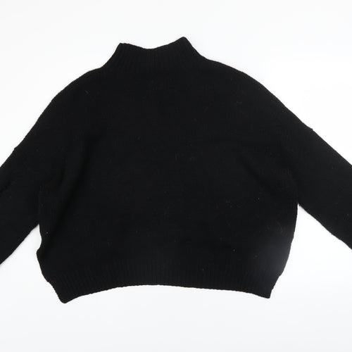 French Connection Women's Black Mock Neck Chunky Knit Jumper XS