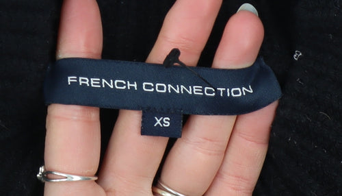 French Connection Women's Black Mock Neck Chunky Knit Jumper XS