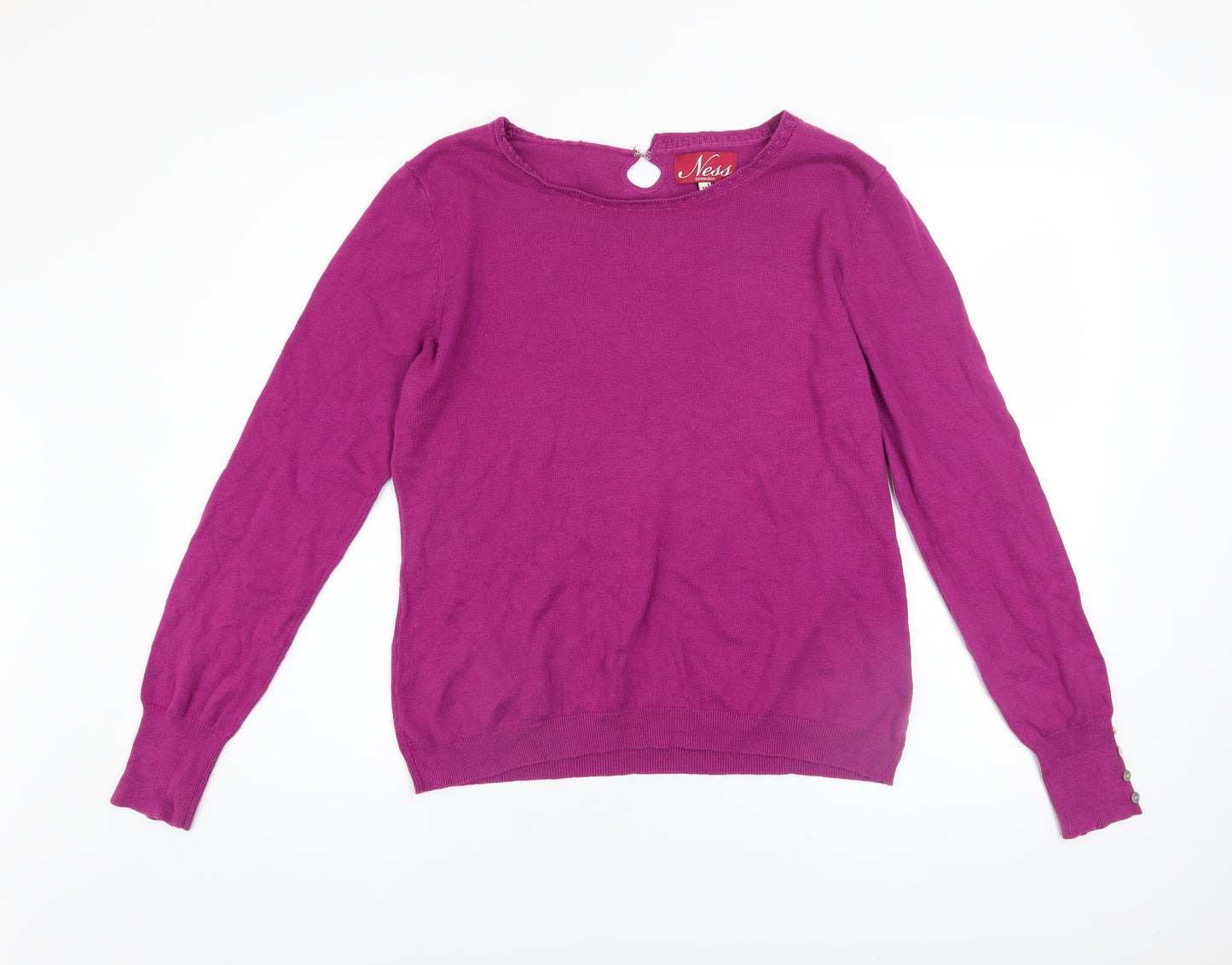 Ness Edinburgh Women’s Pink XL Pullover Jumper Cotton Silk Blend