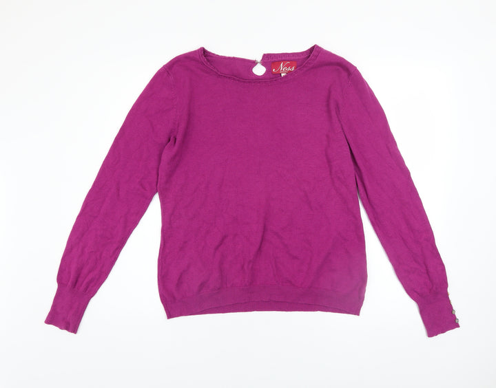Ness Edinburgh Women’s Pink XL Pullover Jumper Cotton Silk Blend