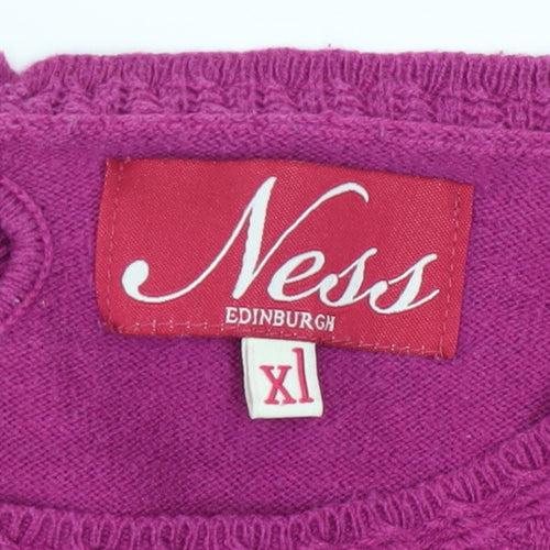 Ness Edinburgh Women’s Pink XL Pullover Jumper Cotton Silk Blend
