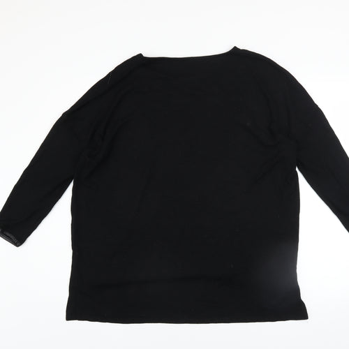 Zara Women’s Black Knit Pullover Jumper Size M 3/4 Sleeve