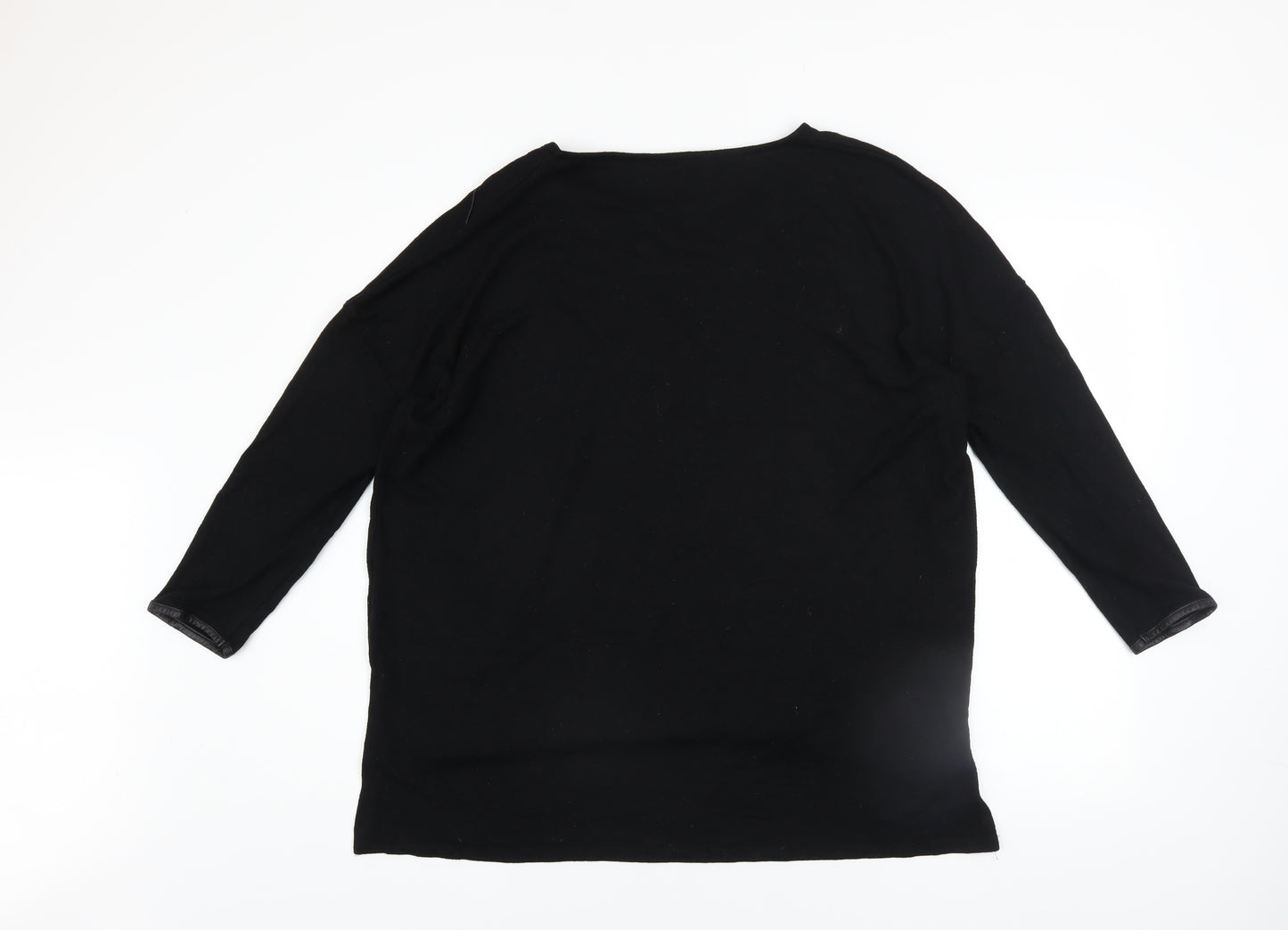 Zara Women’s Black Knit Pullover Jumper Size M 3/4 Sleeve