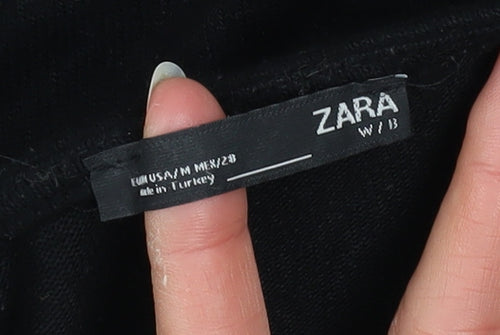 Zara Women’s Black Knit Pullover Jumper Size M 3/4 Sleeve