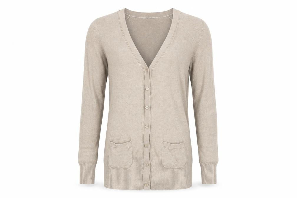 Zara Men Beige Cotton Knit Cardigan S Regular Fit Long Sleeve
