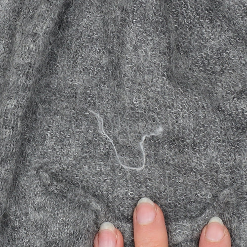 H&M Women’s Grey Mohair Blend Open Knit Long Sleeve Cardigan M
