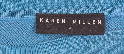 Karen Millen Women Blue Boat Neck Knit Jumper Size 12