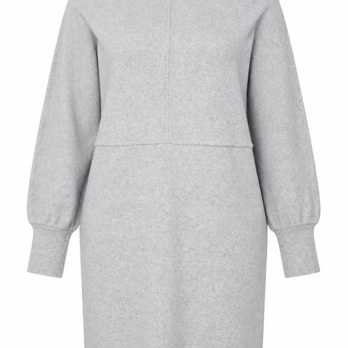 Next Women Grey Shift Knit Dress Size 20 Long Sleeve Zip Detail