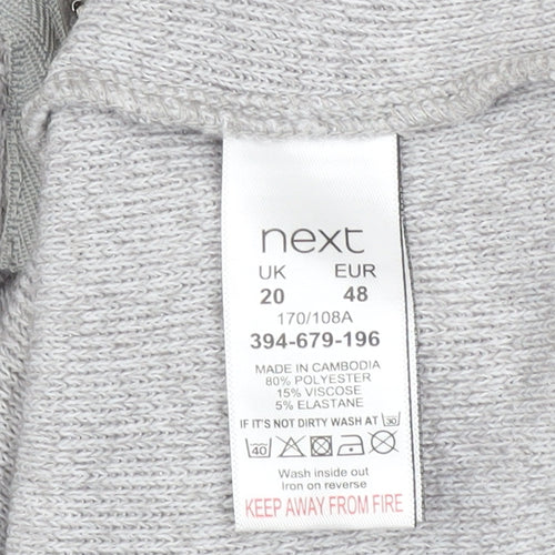 Next Women Grey Shift Knit Dress Size 20 Long Sleeve Zip Detail