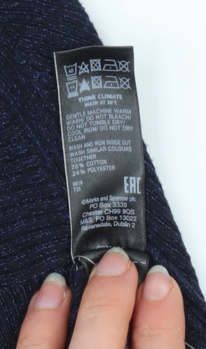 Marks and Spencer Per Una Women's Blue V-Neck Knit Jumper Size 10