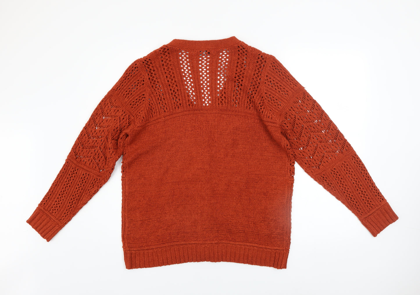 Isle Essentials Women's Brown Open-Knit Cardigan Size 14-16