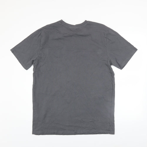 Duffs Men's Grey Graphic Print Cotton T-Shirt Size L