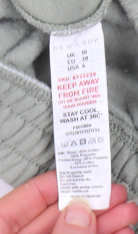 New Look Womens Green Jogger Sweatpants Size 10 Cotton Blend