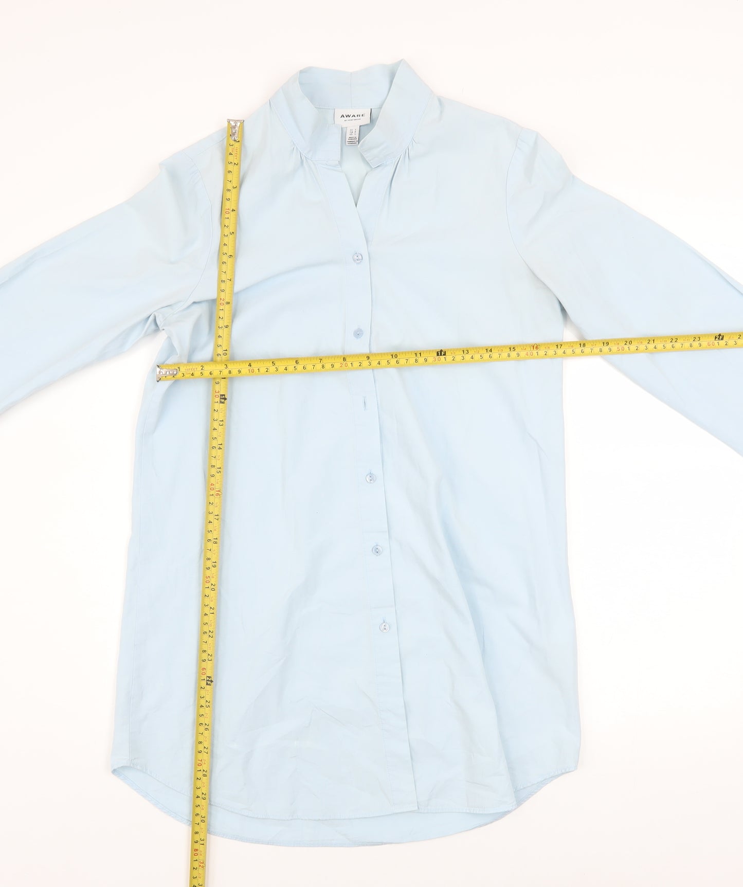Vero Moda Aware Women's Light Blue Long Sleeve Cotton Button-Up Shirt Size S