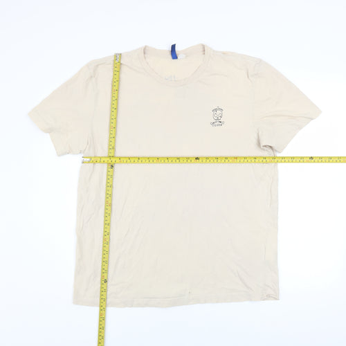 H&M Divided Men's Beige Graphic Skull Short Sleeve T-Shirt L