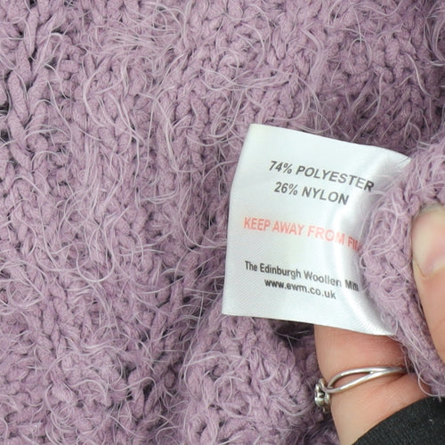 Isle Women’s Purple Cable-Knit Crew Neck Jumper Size M 14-16