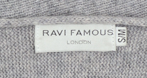 Ravi Famous Women’s Grey Wool Blend Distressed Balloon Sleeve Jumper S
