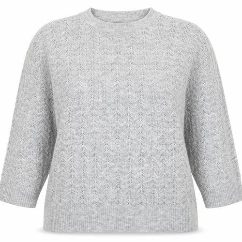 New Look Women’s Grey Open-Knit Crew Neck Jumper XL