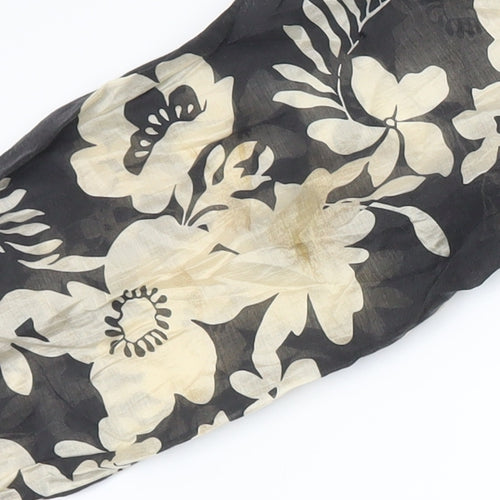 Gallery Women's Black Ivory Floral Long Sleeve Lyocell Blouse Size 12