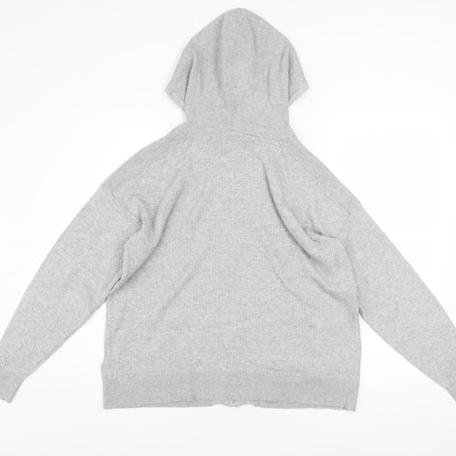 Marks and Spencer Womens Grey Full Zip Hoodie Medium Viscose Blend