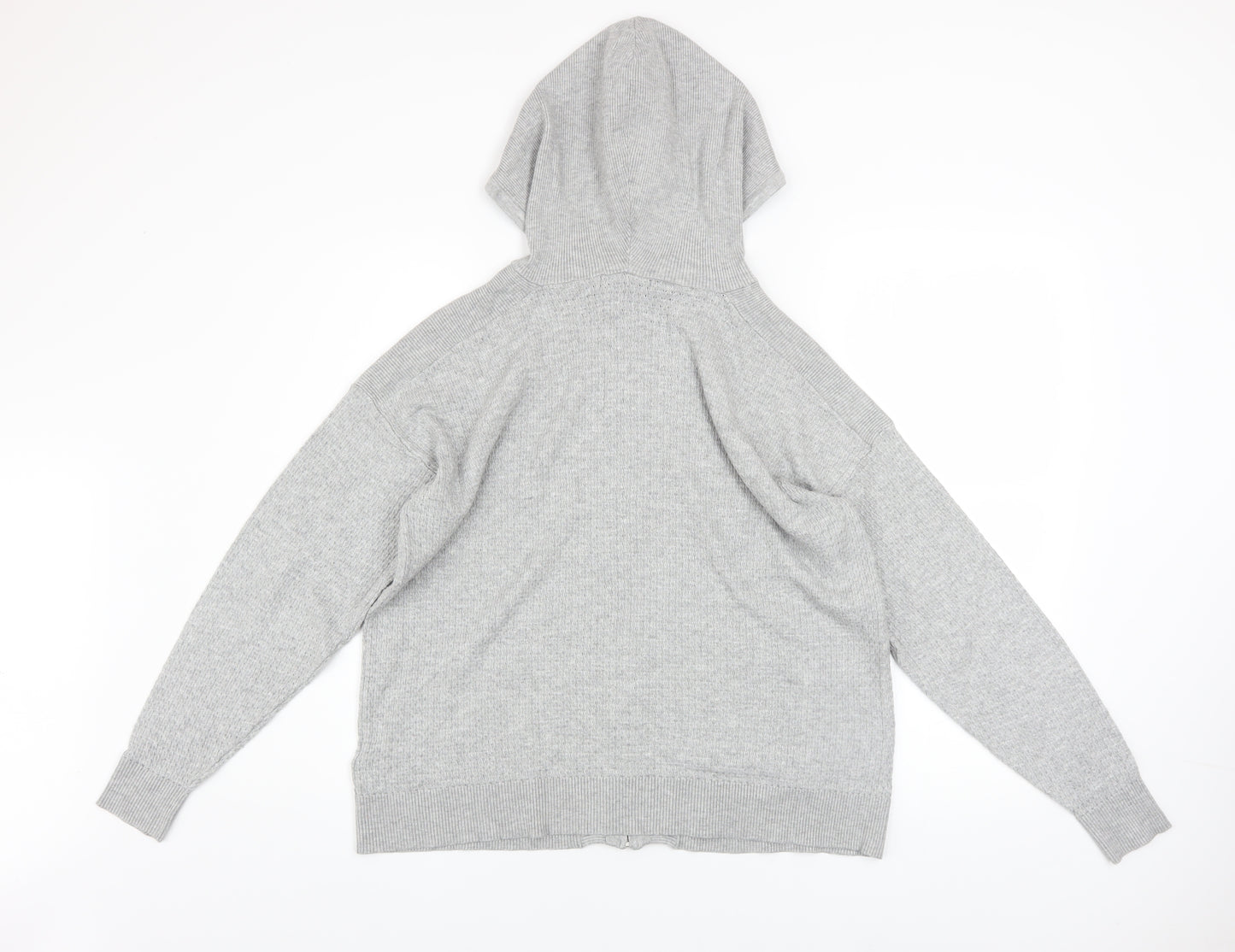 Marks and Spencer Womens Grey Full Zip Hoodie Medium Viscose Blend