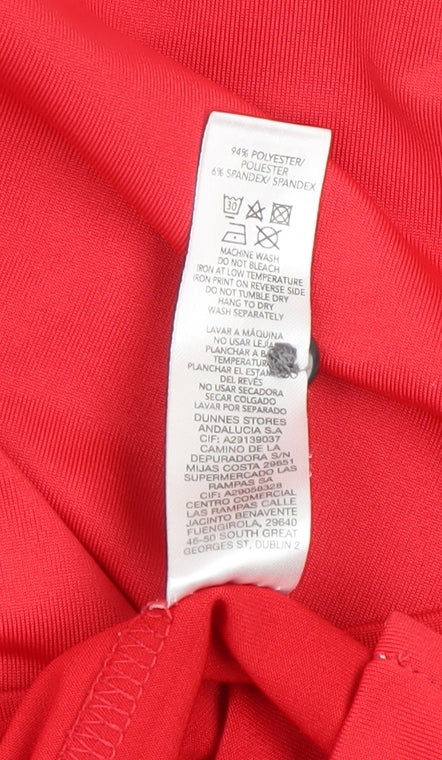 Padraig Dunnes Mens Red Blue Colourblock Polo Shirt Medium