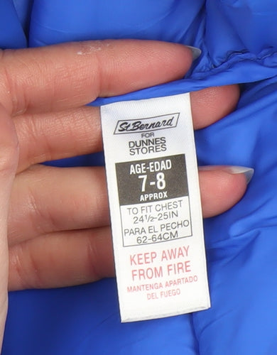 St. Bernard Boys Blue 7-8 Years Puffer Gilet Waistcoat Zip Up