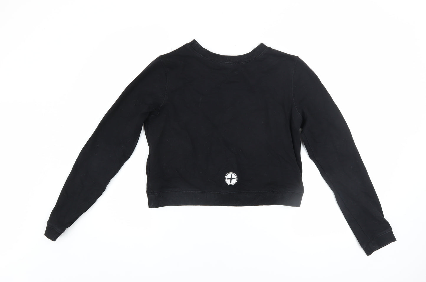 Gym+Coffee Womens Black XS Pullover Sweatshirt Cotton Blend Athleisure