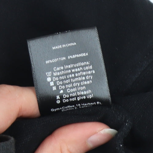 Gym+Coffee Womens Black XS Pullover Sweatshirt Cotton Blend Athleisure