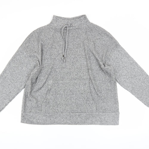 Nutmeg Women's Grey Size 14 Pullover Hoodie with Drawstring Neck
